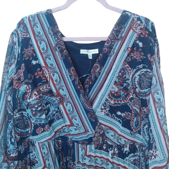 Sandra Darren Bohemian Plus Size Long Sleeve Dress - Picture 2 of 14